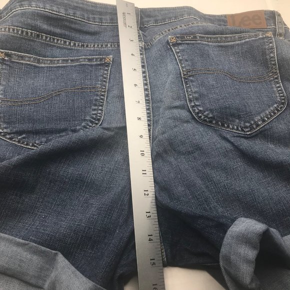 Lee Women's 20M Midrise Regular Fit Liberty Short Blue Denim Jean New With Tags - Picture 12 of 12